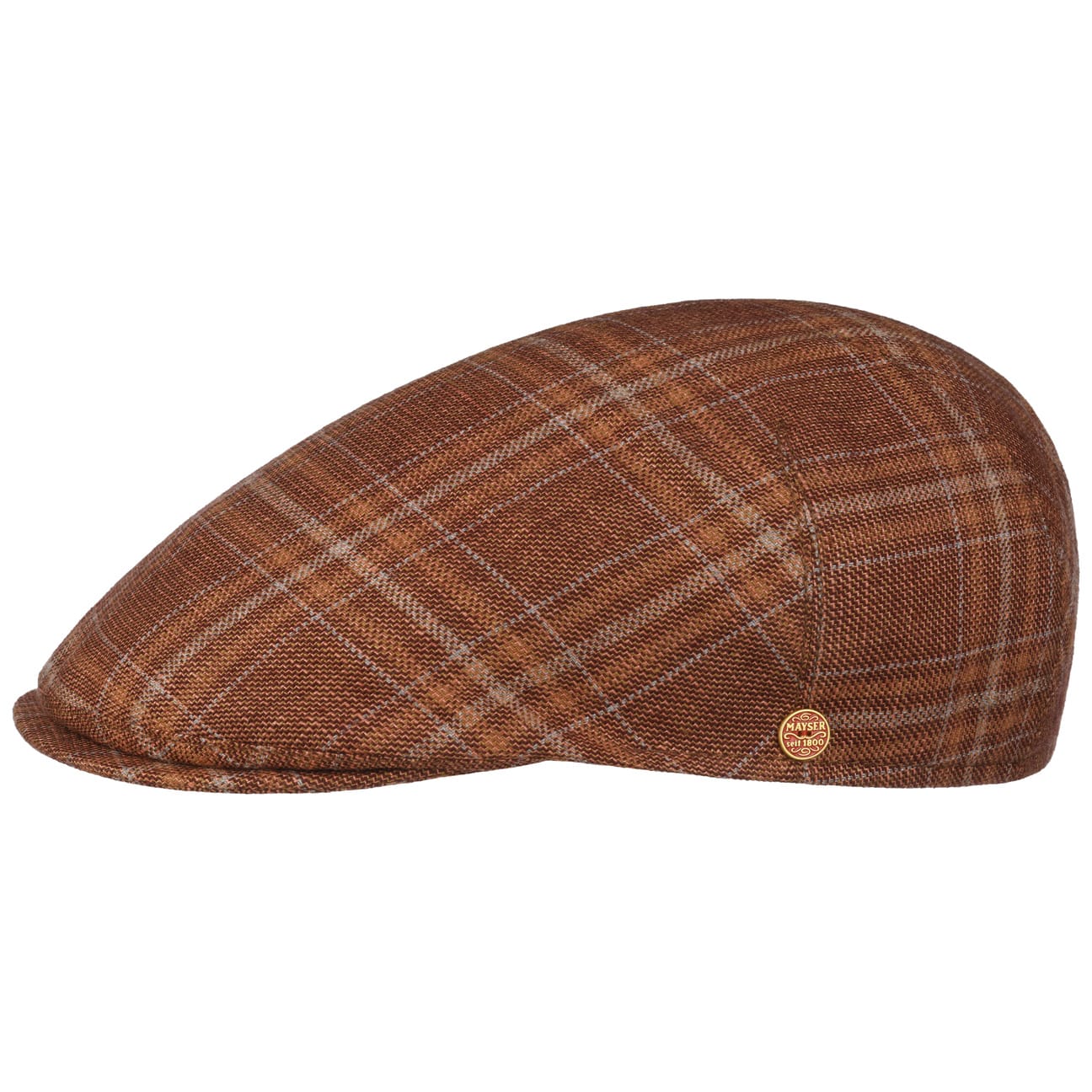 Sidney Leinen Schurwolle Flatcap rost 