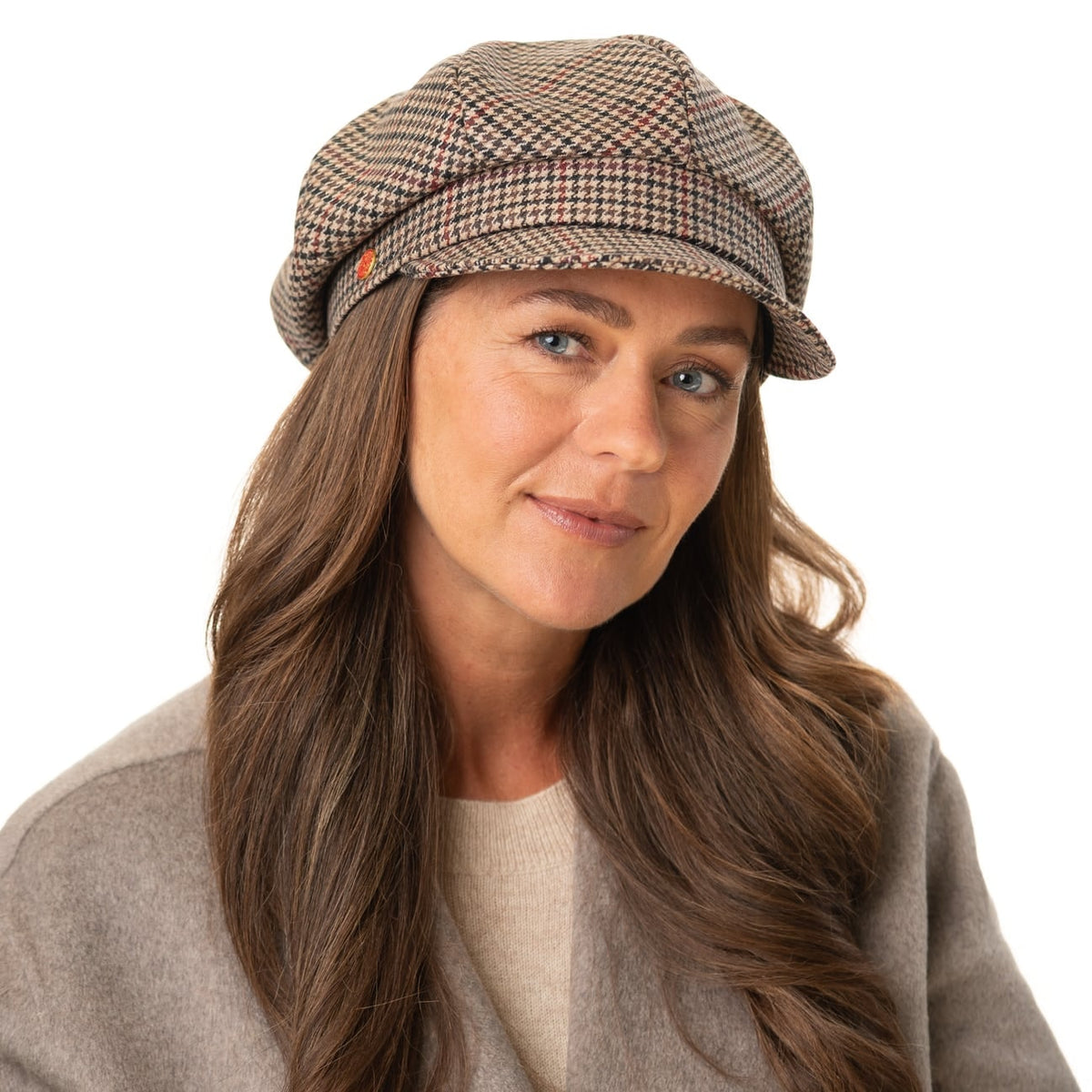 Camilla British Houndstooth Newsboy Cap Modell 5