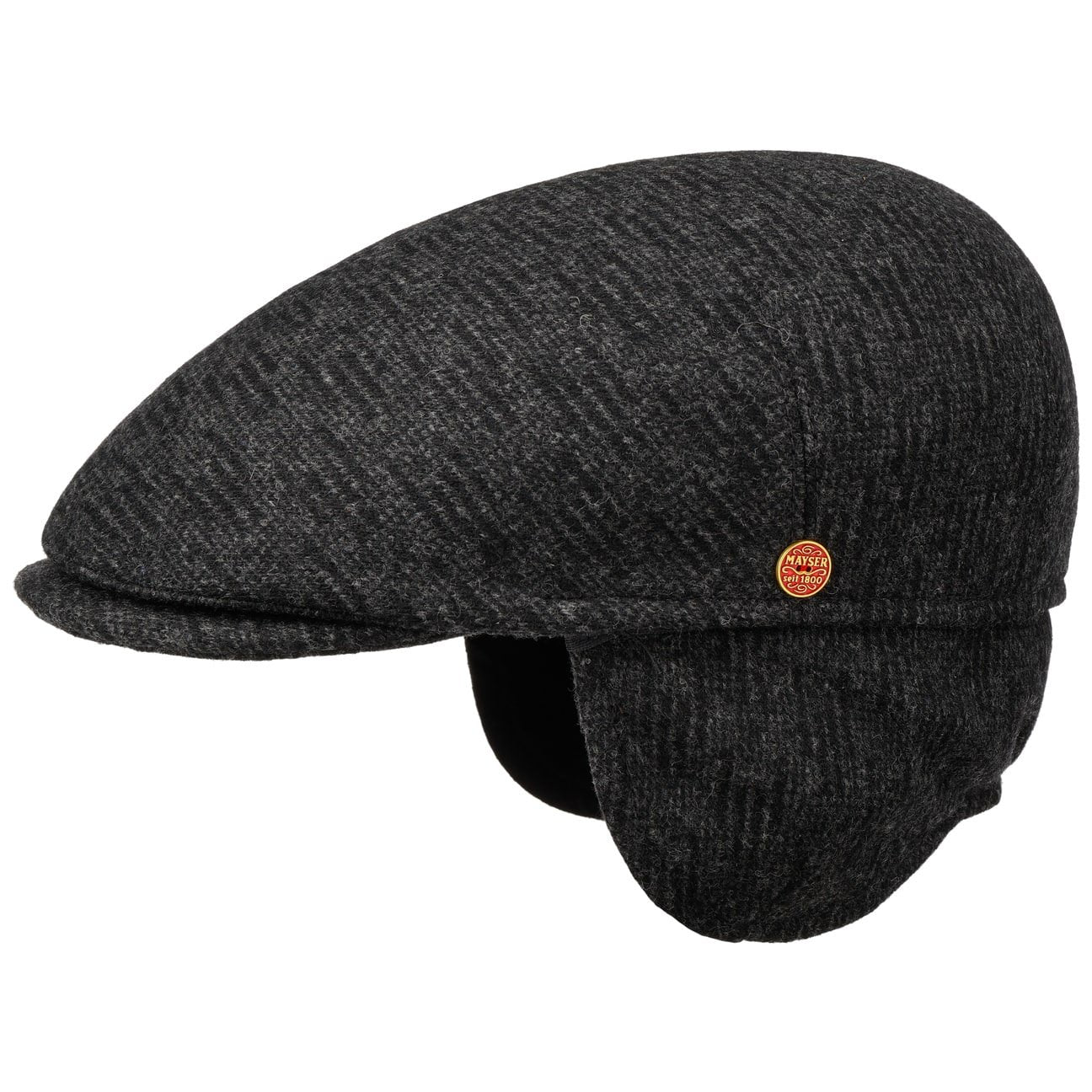 Sidney Wool Ear Flaps Flatcap anthrazit 