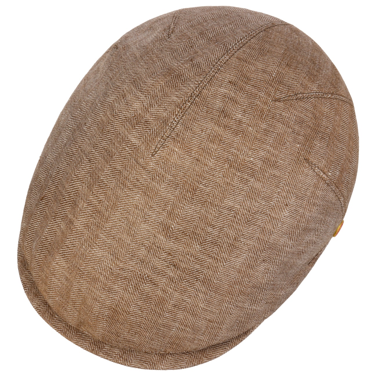 Sidney Herringbone Leinen Flatcap hellbraun 6