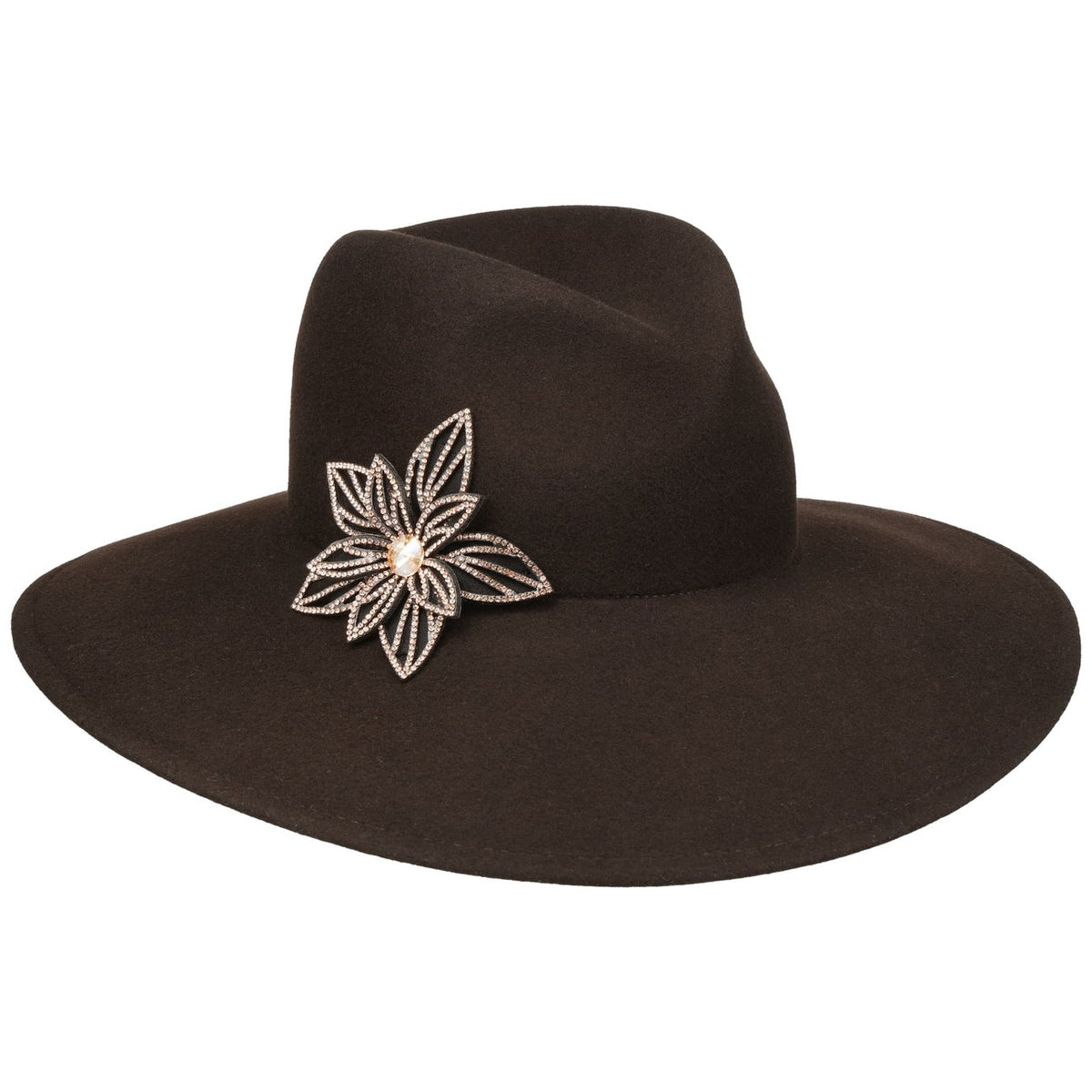 Hillary Flower Damenhut dunkelbraun 1
