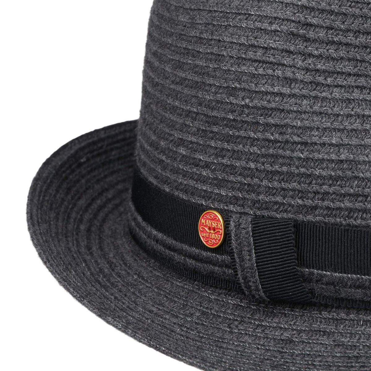Braided Trilby Stoffhut anthrazit 4