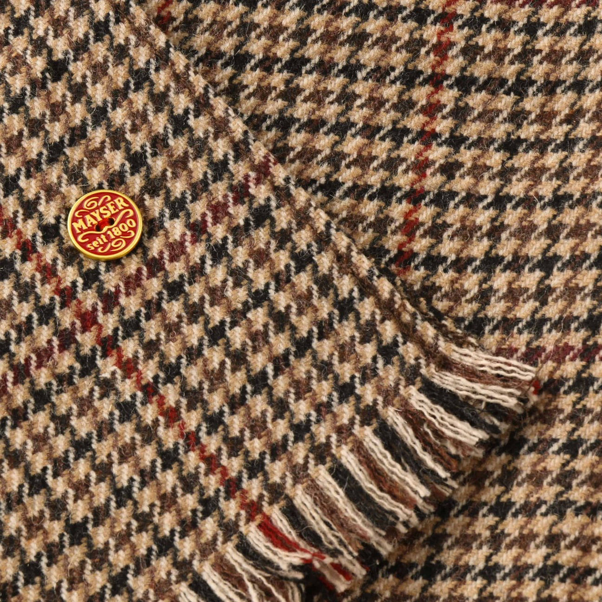 British Houndstooth Wollschal beige 2