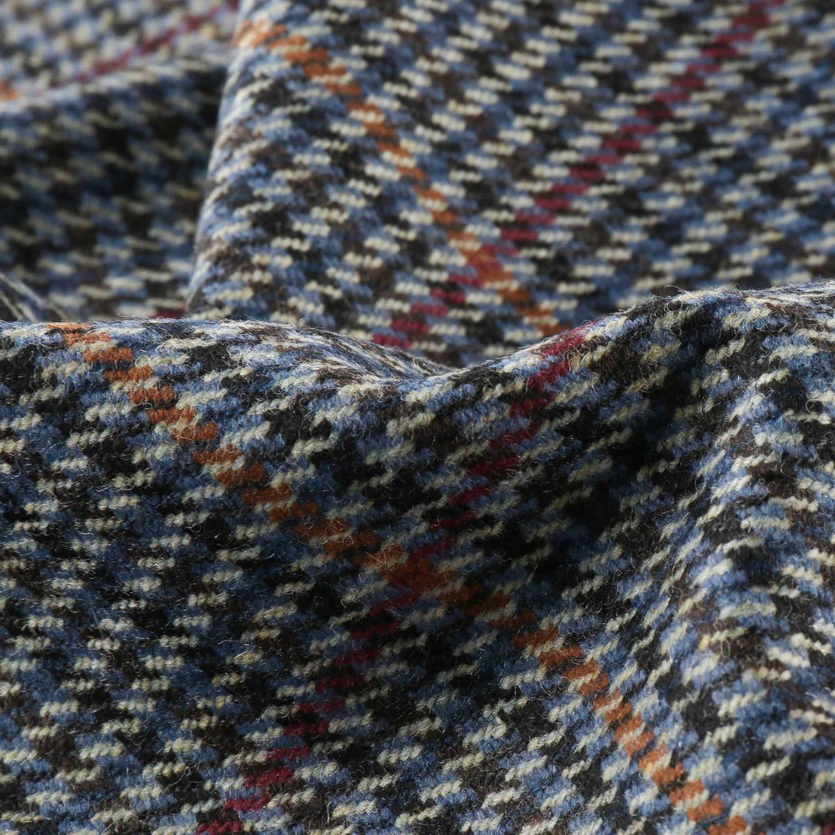 British Houndstooth Wollschal blau 6