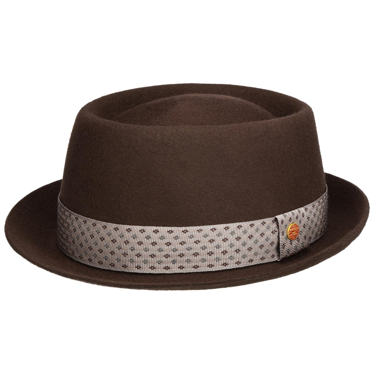 Gareth Diamond Band Pork Pie Wollhut braun 1