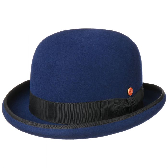 blue bowler hat