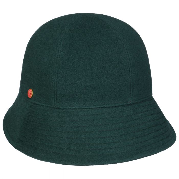 Gerda Pascal Asym Brim Wool Hat dark green