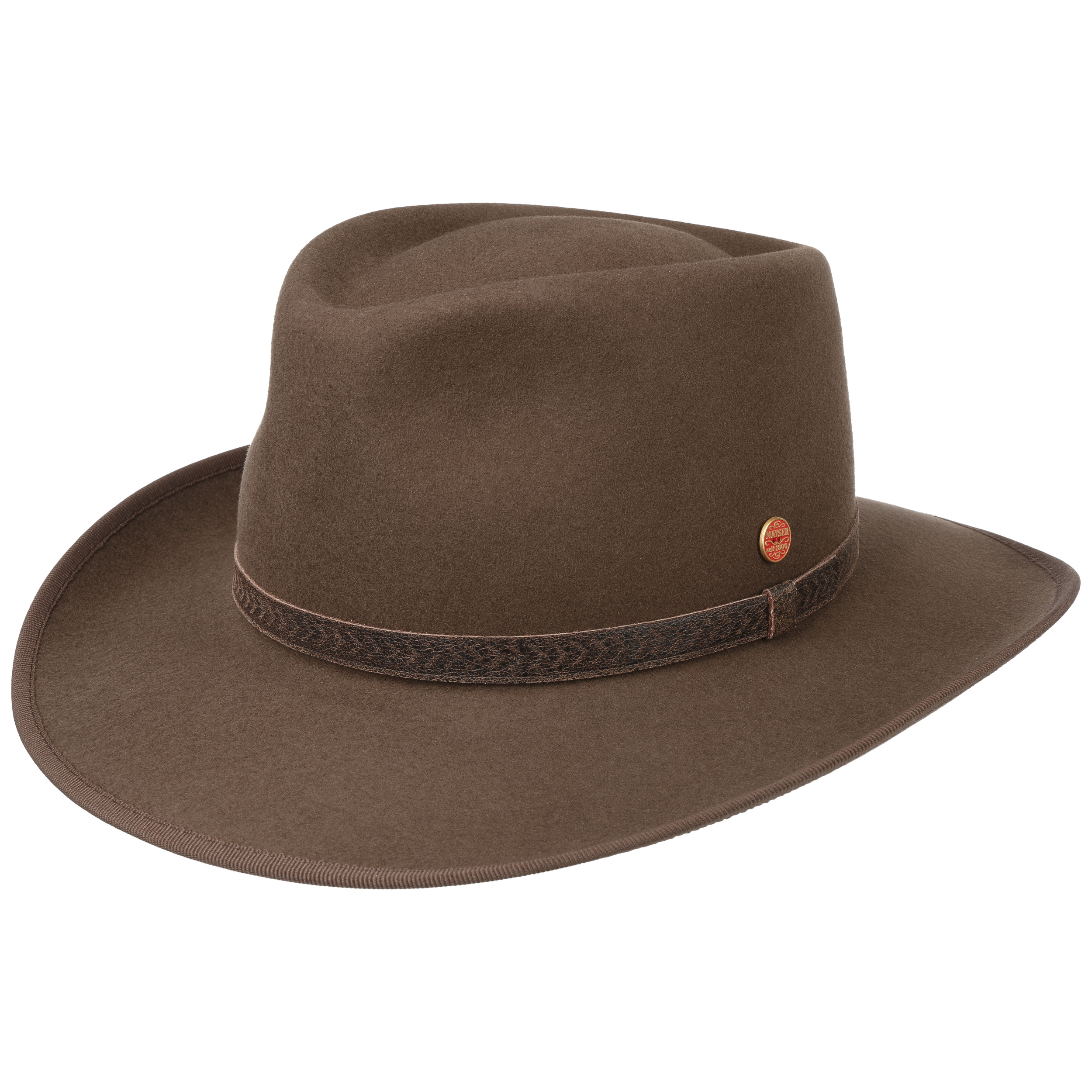 Mayser 1833 Vilten hoed bruin elegant Accessoires Hoeden Vilten hoeden 